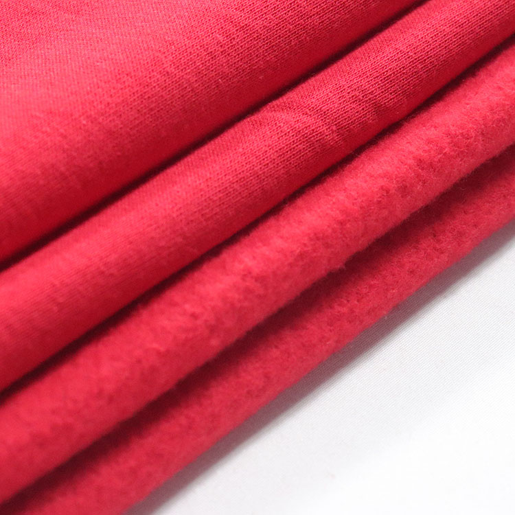 Scarlet Red Stretch Fine Sweatshirt Fleece Knit Fabric