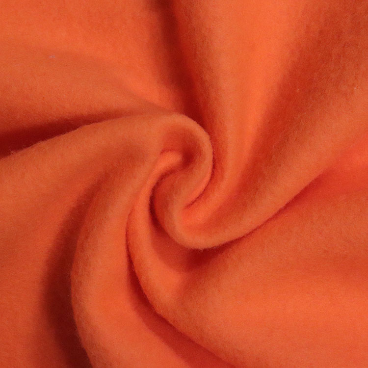 Orange-Red Sweatshirt Athletic Brushed Poly Knit Fleece Fabric