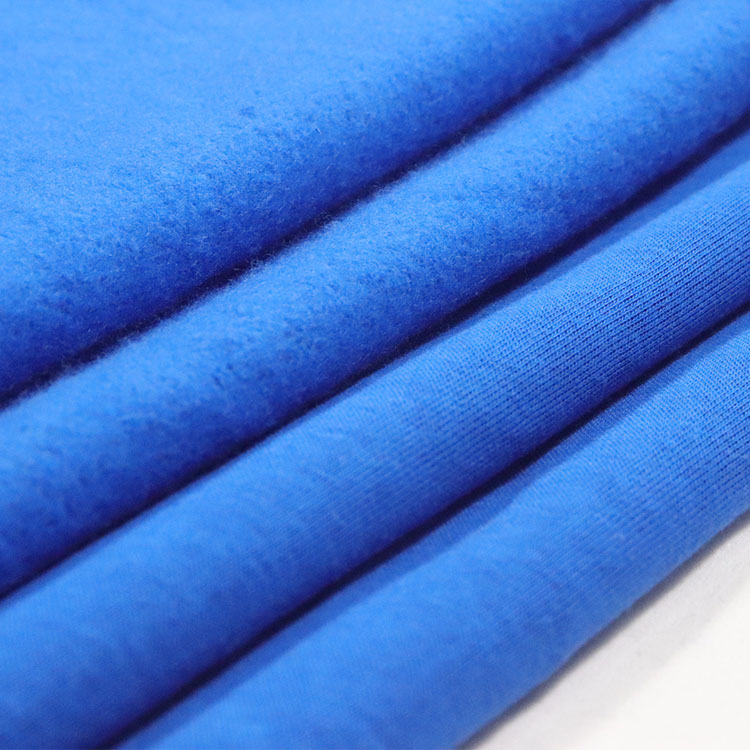 Royal Blue Polyester-Cotton Fleece Fabric for Sweatshirts, Hoodies, and Casual Clothing