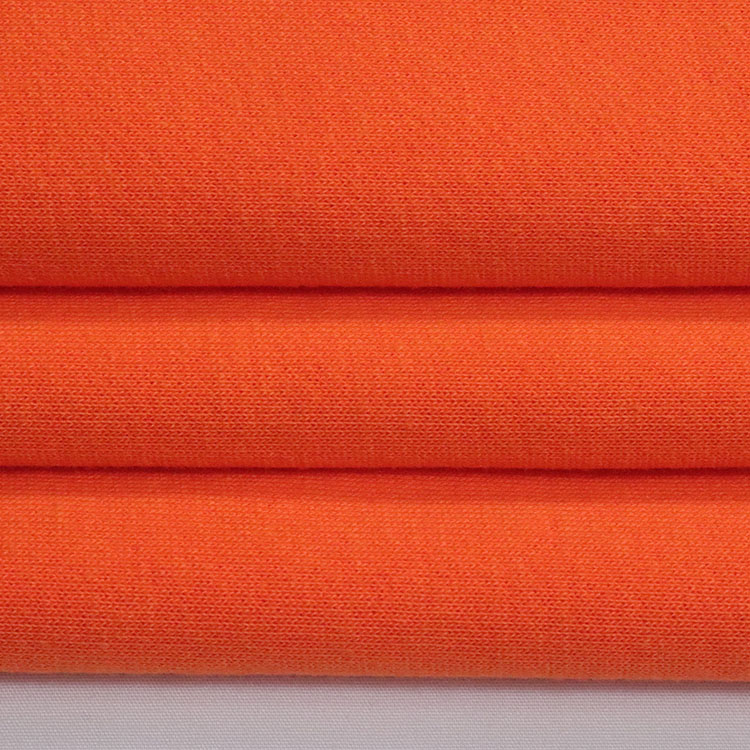 Orange-Red Sweatshirt Athletic Brushed Poly Knit Fleece Fabric