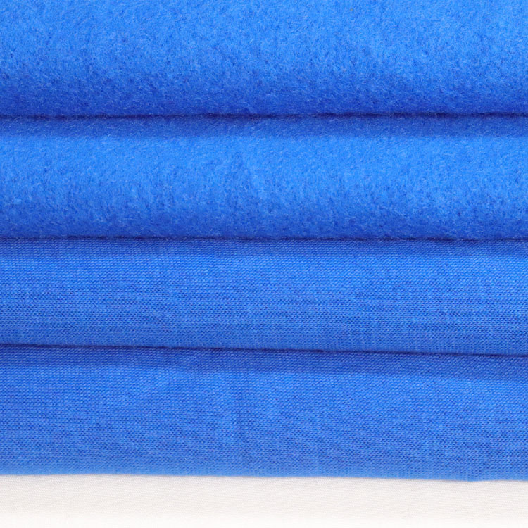 Royal Blue Polyester-Cotton Fleece Fabric for Sweatshirts, Hoodies, and Casual Clothing