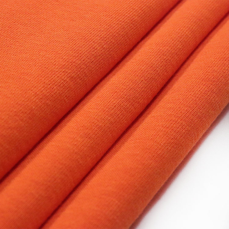 Orange-Red Sweatshirt Athletic Brushed Poly Knit Fleece Fabric