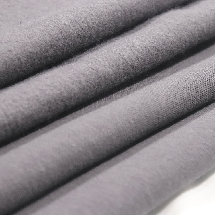 Charcoal Gray Solid Soft Sweatshirt Fleece Fabric