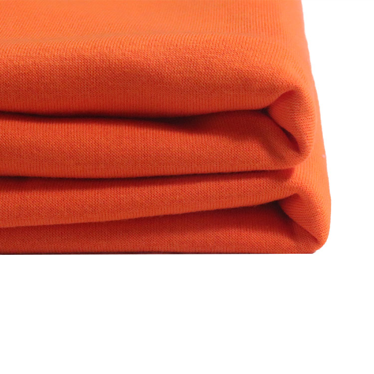 Orange-Red Sweatshirt Athletic Brushed Poly Knit Fleece Fabric