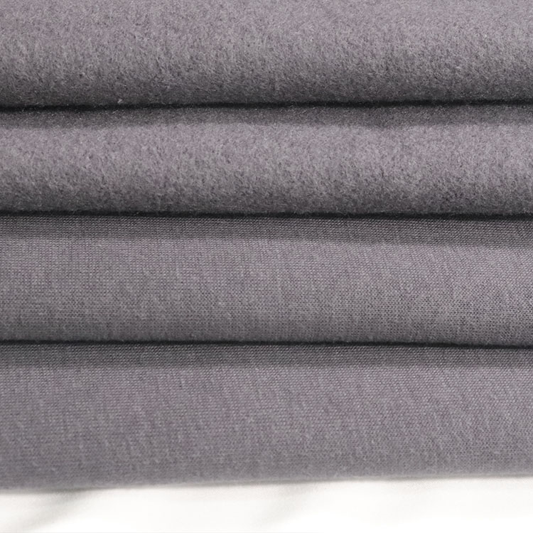 Charcoal Gray Solid Soft Sweatshirt Fleece Fabric